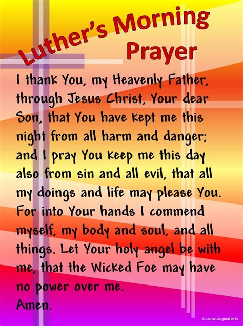 Luther S Morning Prayer Printable